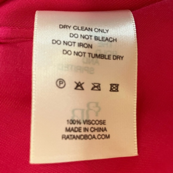 Rat & Boa Paloma Shirt Mini Dress - Fuchsia Pink - Size Small - Picture 9 of 9